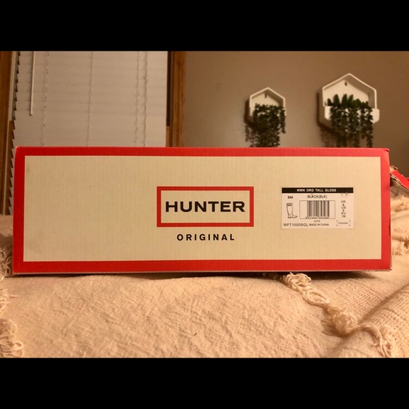 Original Tall Gloss Hunter Rain Boots w boot shine - Picture 3 of 4